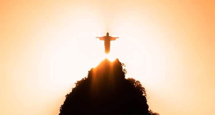 Jesus Christus – in den Himmel aufgenommen.
