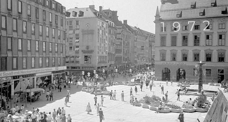 Am 30. Juni 1972 wurde die Fußgängerzone in München eröffnet. Die Eröffnung der Fußgängerzone jährt sich zum 50. Mal.